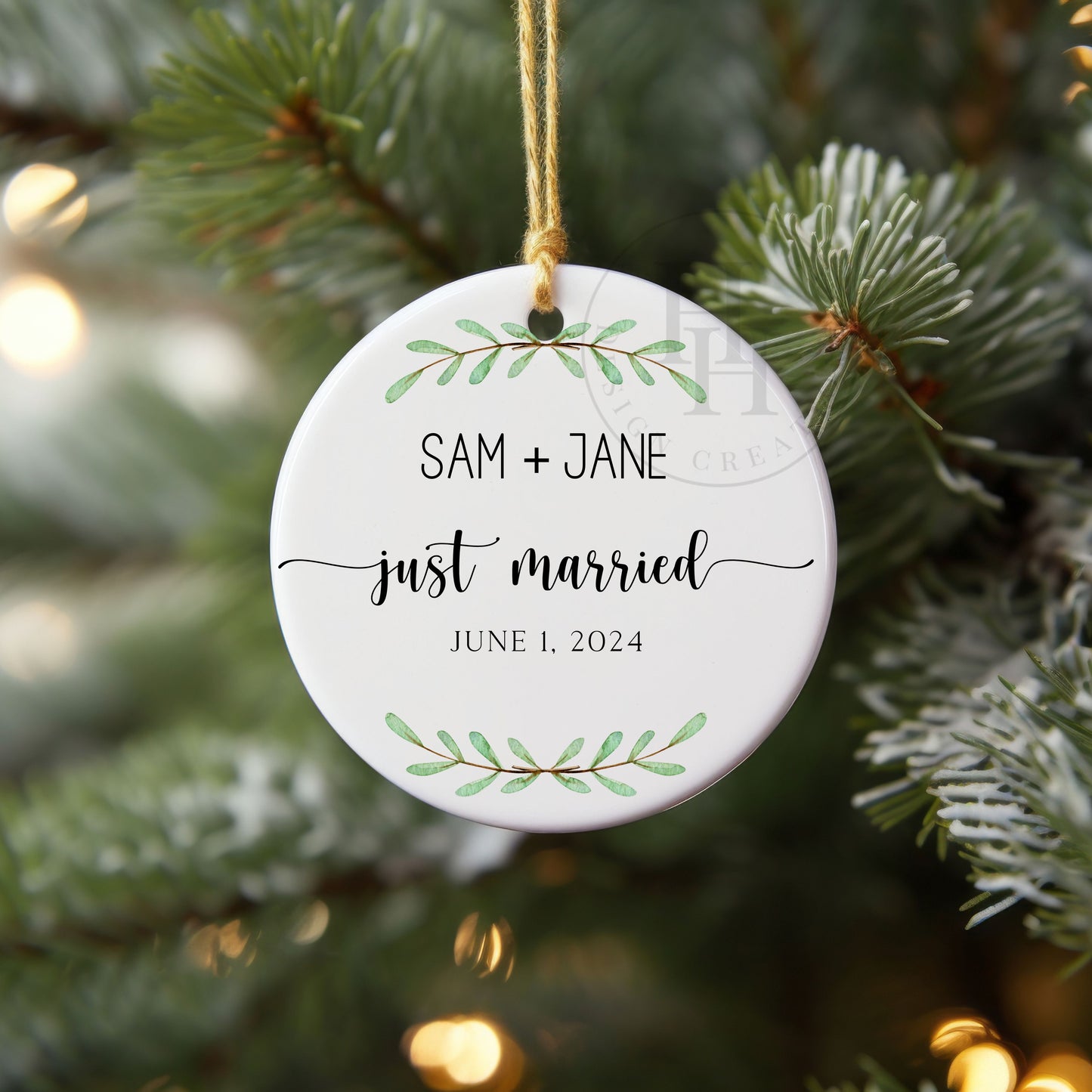 Just Married Personalized Ornament