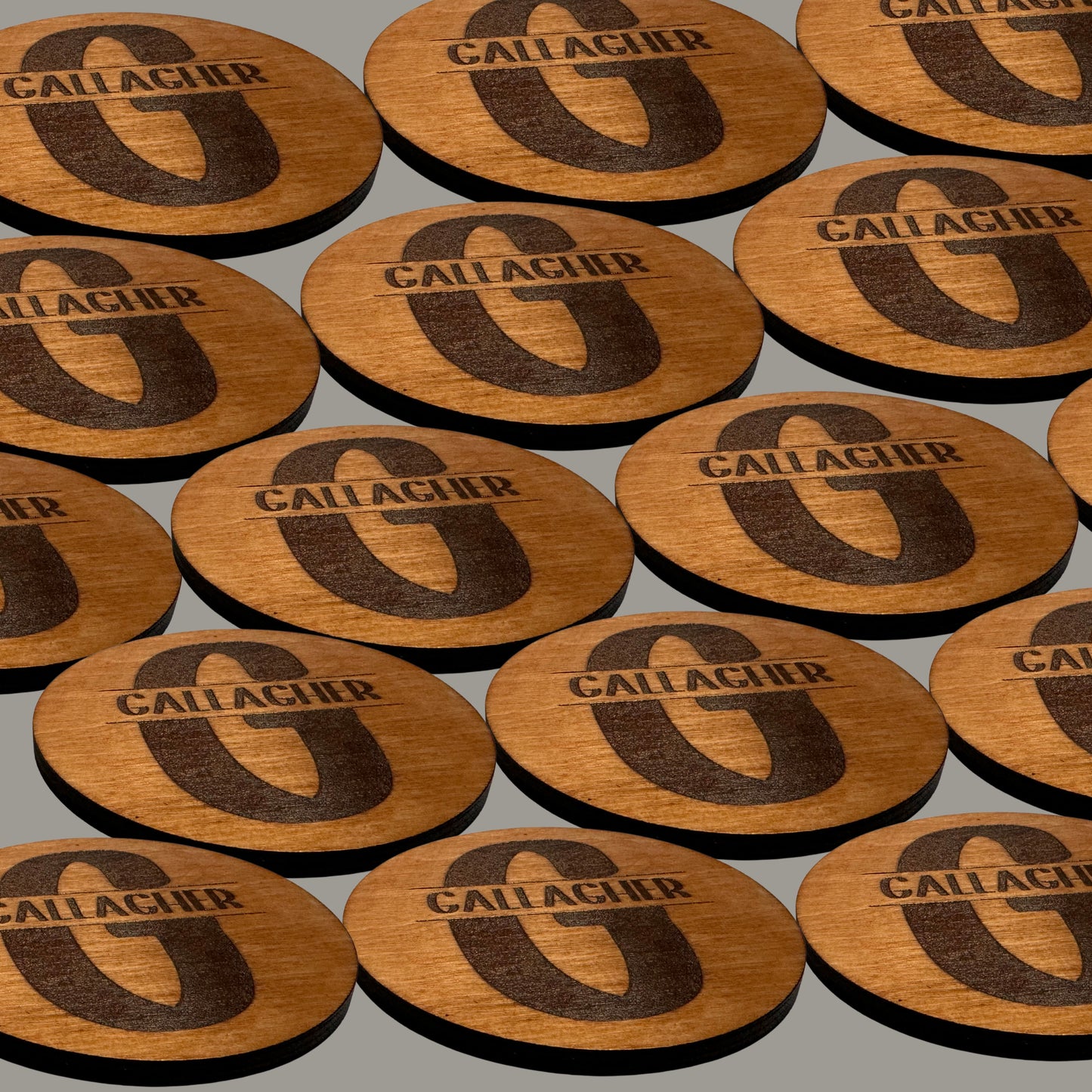 Wood Coasters with Personalized Monogram