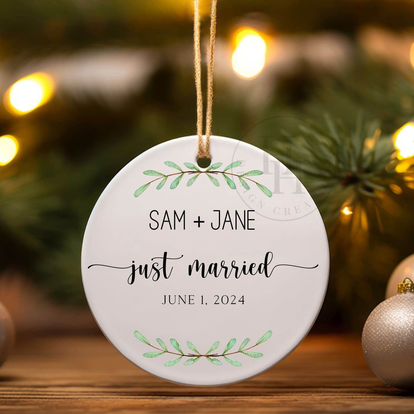 Just Married Personalized Ornament