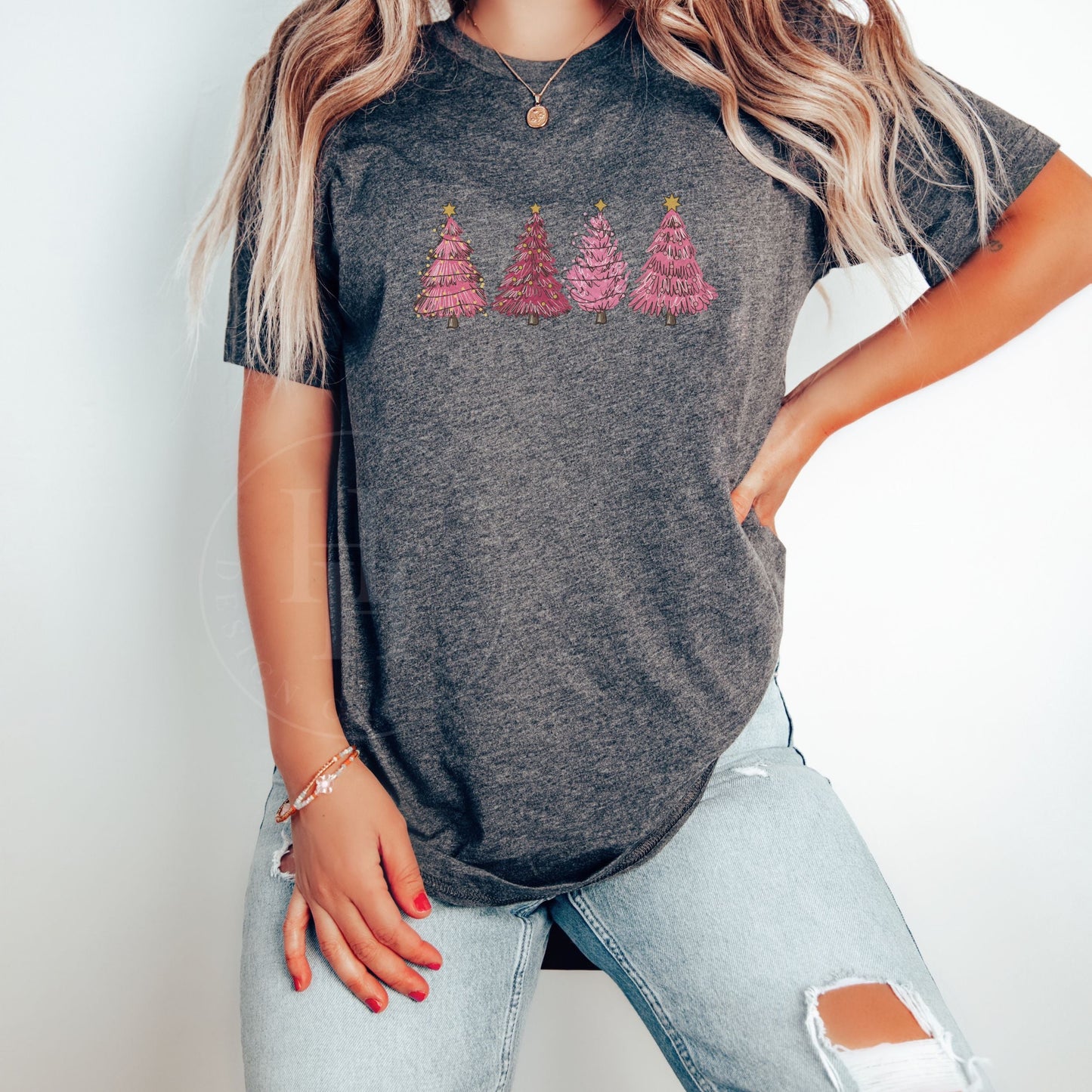 Pink Christmas Tree Tee