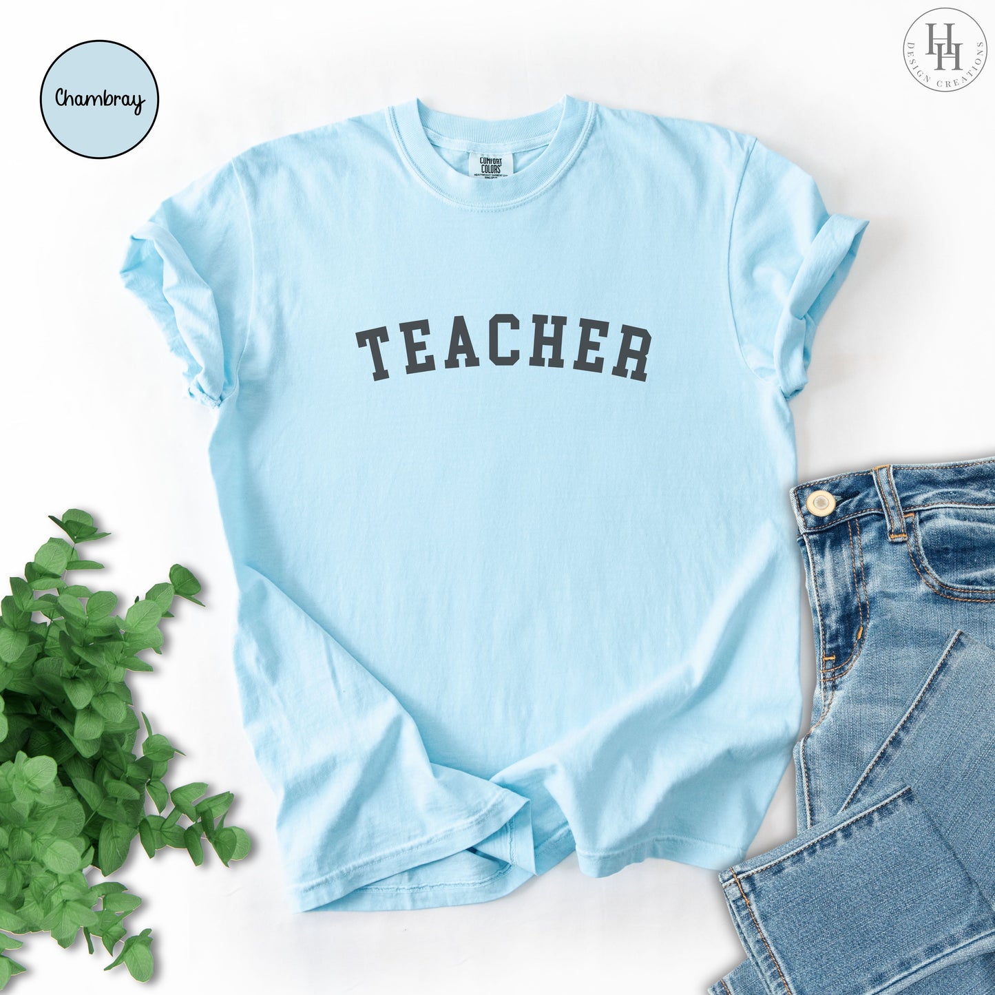 Teacher Varsity Comfort Colors Tee [ET1005]