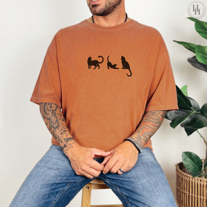 Black Cat Halloween Comfort Colors Tee [HW1031]
