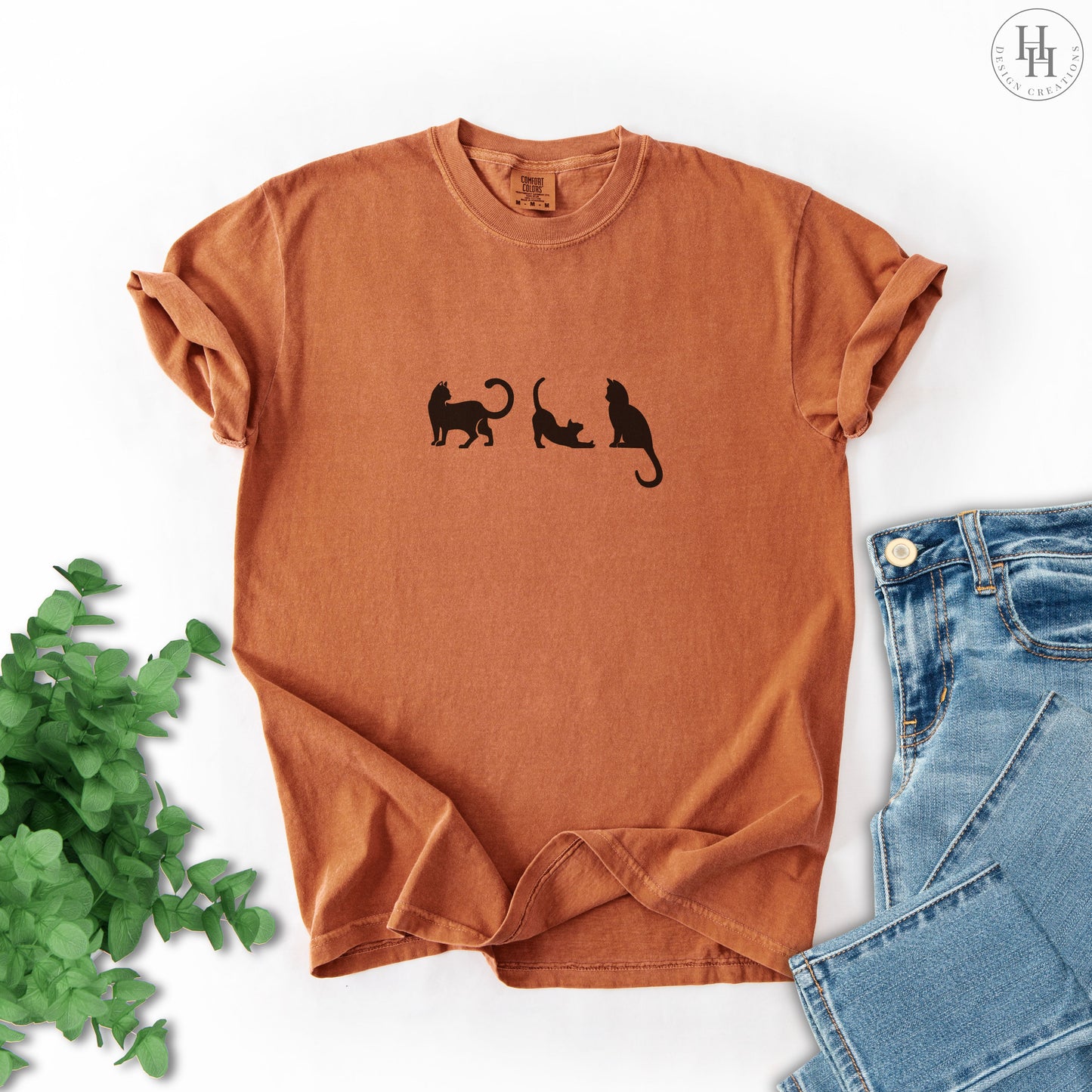 Black Cat Halloween Comfort Colors Tee [HW1031]