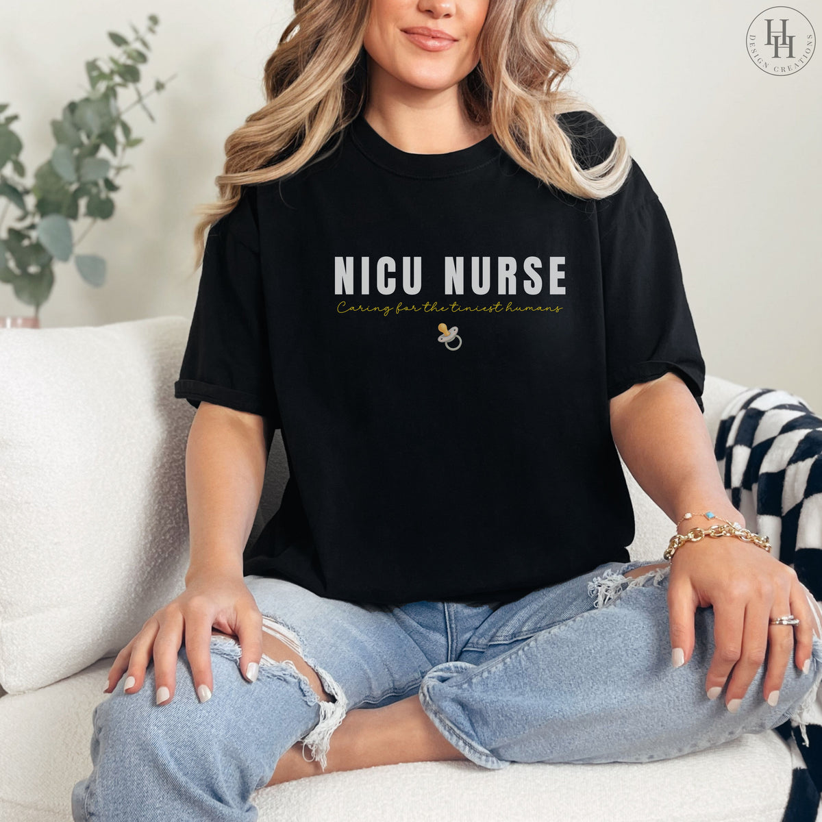 NICU Nurse Tee, Caring for Tiny Human, Comfort Colors Tee [OR1087]