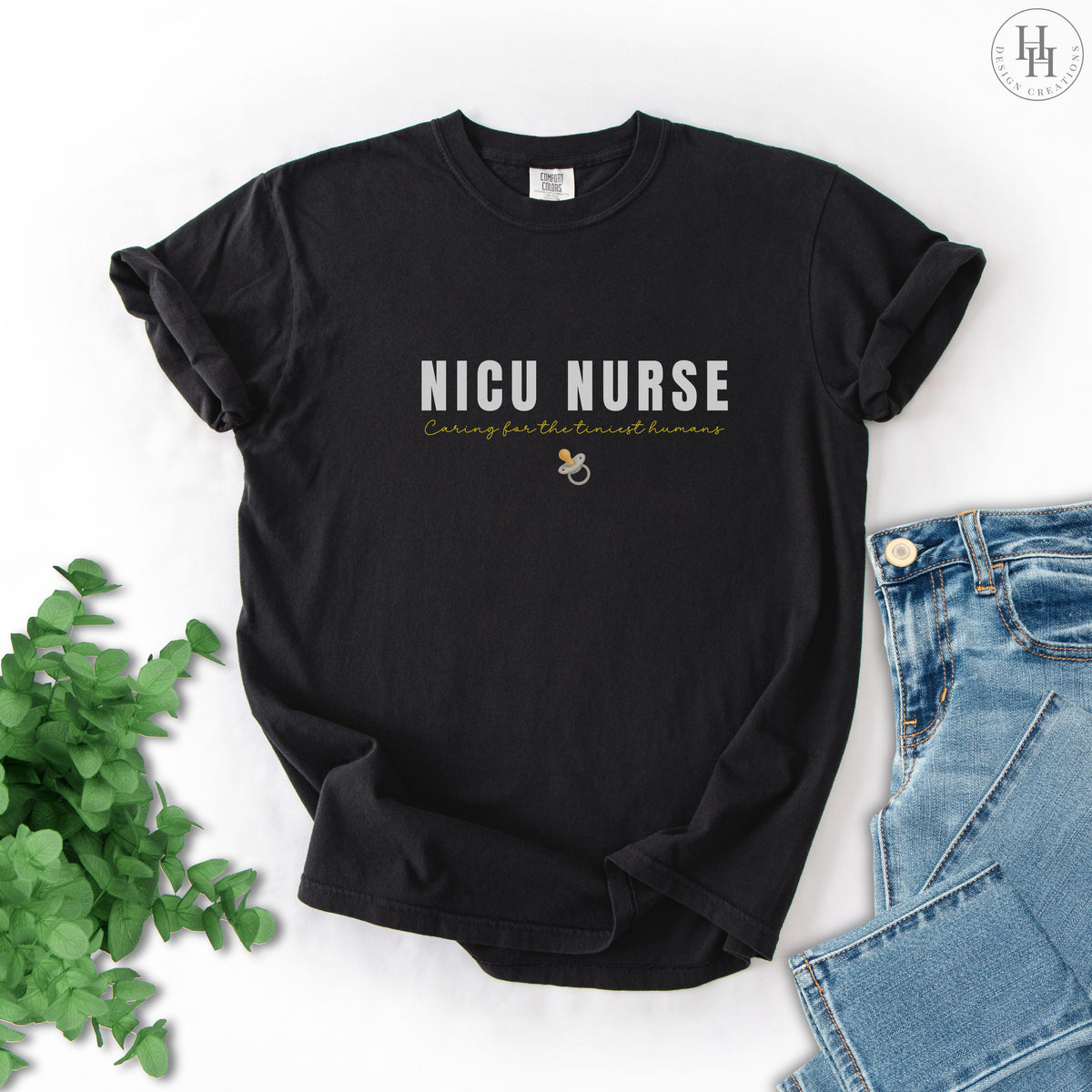 NICU Nurse Tee, Caring for Tiny Human, Comfort Colors Tee [OR1087]