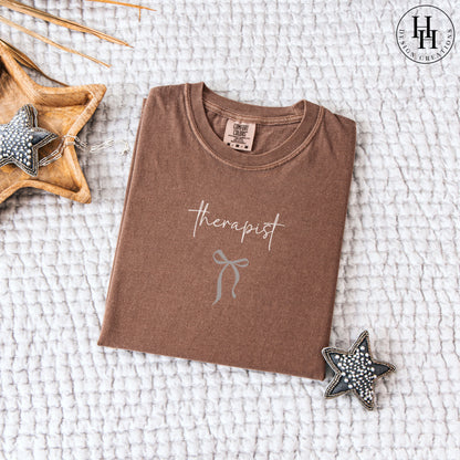 Therapist Bow Tee, Coquette Bow Comfort Colors [OR1098]